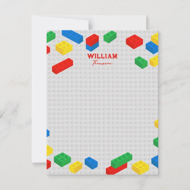 Söta Färgglada Legoklötssatser för Barn  Anteckningskort (Framsida)
