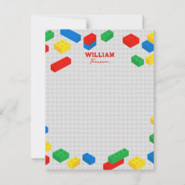 Söta Färgglada Legoklötssatser för Barn  Anteckningskort