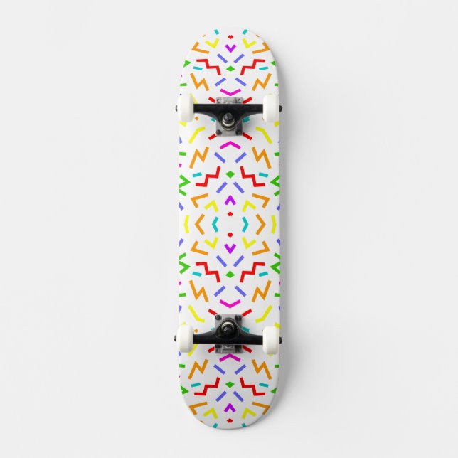 Söta färgglada linjemönster mini skateboard bräda 18,5 cm (Framsida)