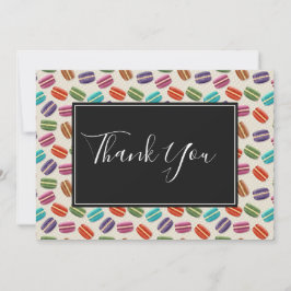 Söta färgglada makaroner Mönster tack Kort