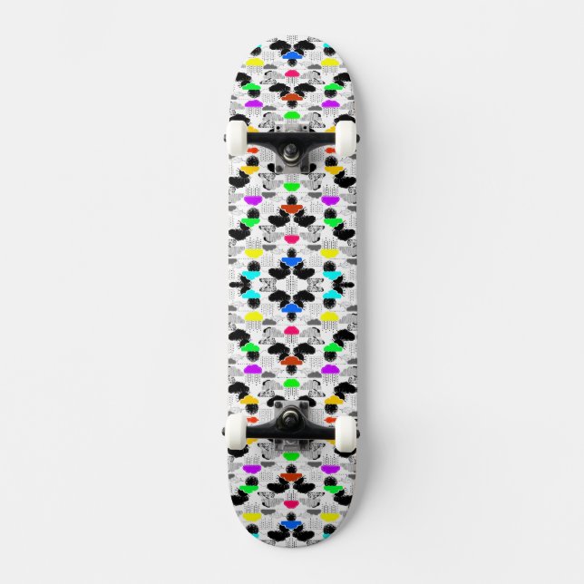 Söta färgglada molnmönster mini skateboard bräda 18,5 cm (Framsida)