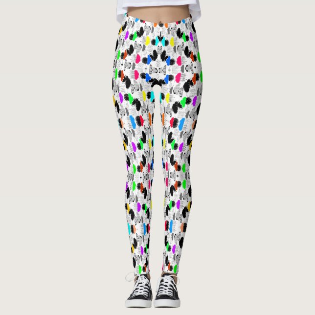 Söta färgglada molnmönsterleggings leggings (Framsida)