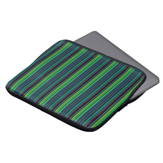 Söta färgglada neonränder laptop fodral (Framsida topp)