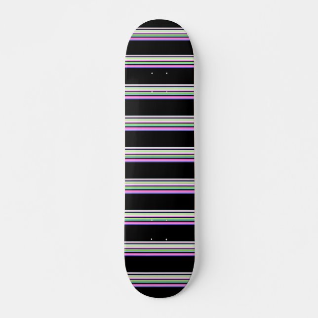 Söta färgglada neonränder mini skateboard bräda 18,5 cm (Framsida)