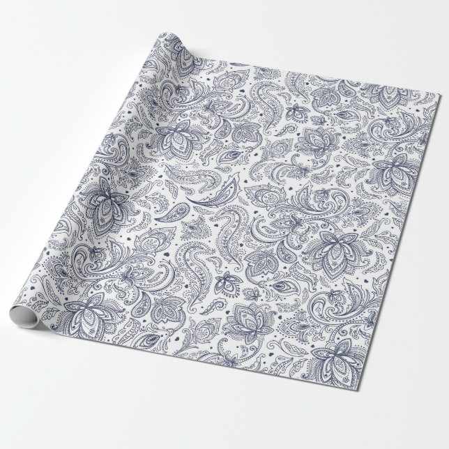 Söta färgglada paisley-mönster presentpapper (Utrullad)