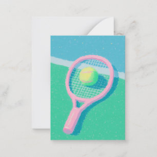 Söta färgglada pastellfärgade tennisnotkort anteckningskort
