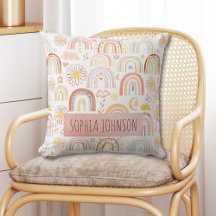 Söta färgglada regnbågar och tusenskönor Abstrakt