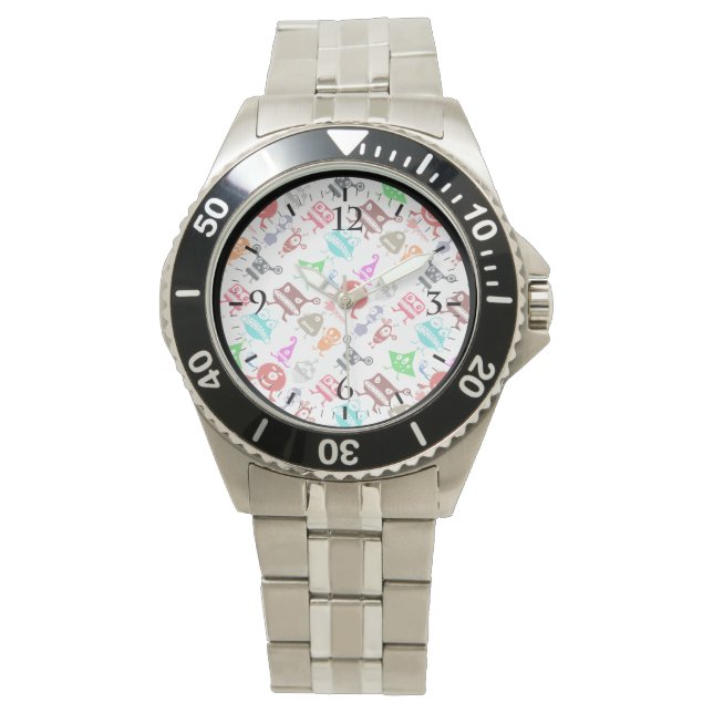 Söta färgglada roliga monster mönster armbandsur (Framsida)