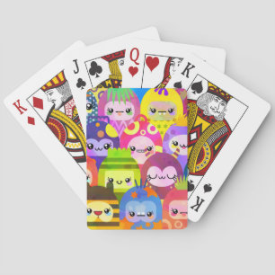 Söta färgglada seriefigurer casinokort