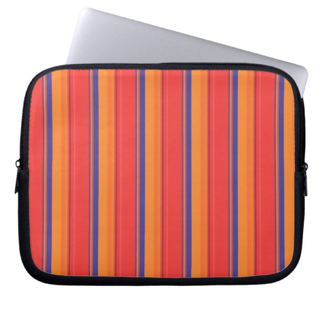 Söta färgglada sommarränder  laptop fodral (Framsidan)