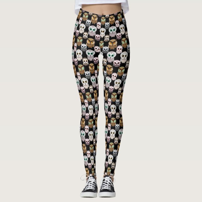 Söta Färgglada Uggle Leggings (Framsida)