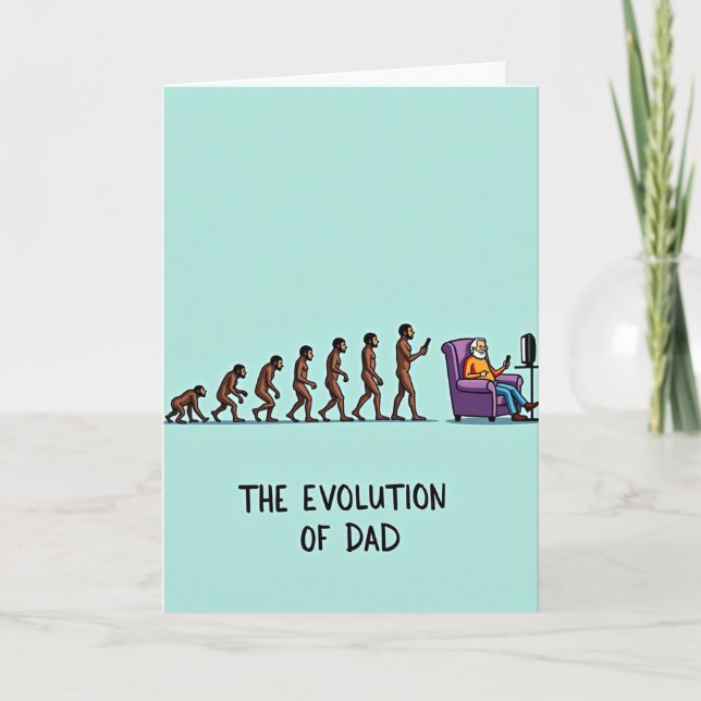 Söta Fars dag Evolution Kort (Framsida)