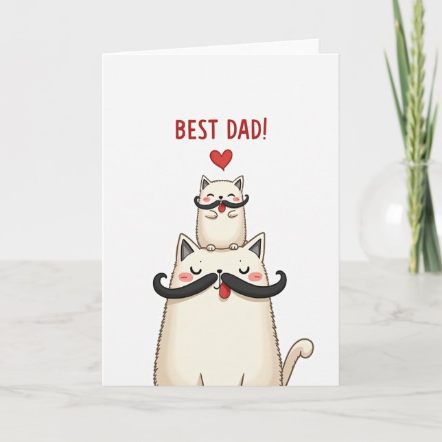 Söta fars dag katter kort (Framsida)