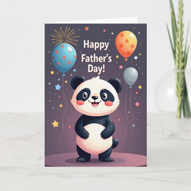 Söta fars dag Panda-kort Kort (Framsida)
