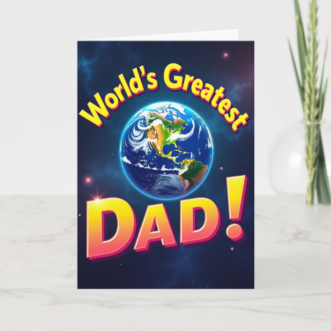 Söta fars dag planetkort kort (Framsida)