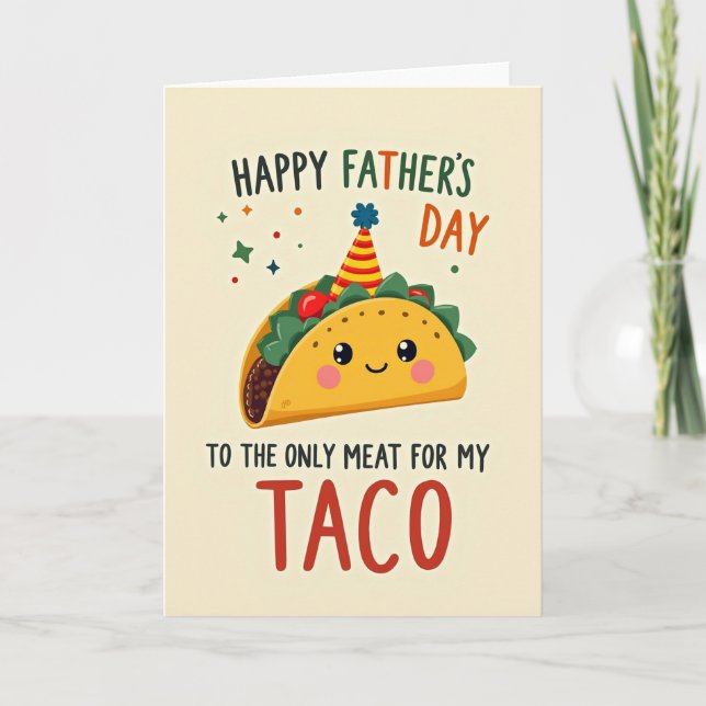 Söta fars dag taco-kort kort (Framsida)