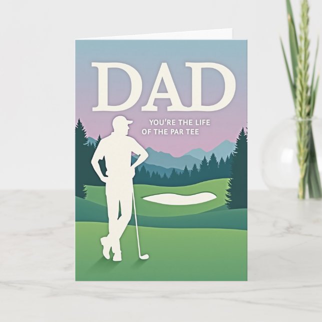 Söta farsdags golfkort kort (Framsida)