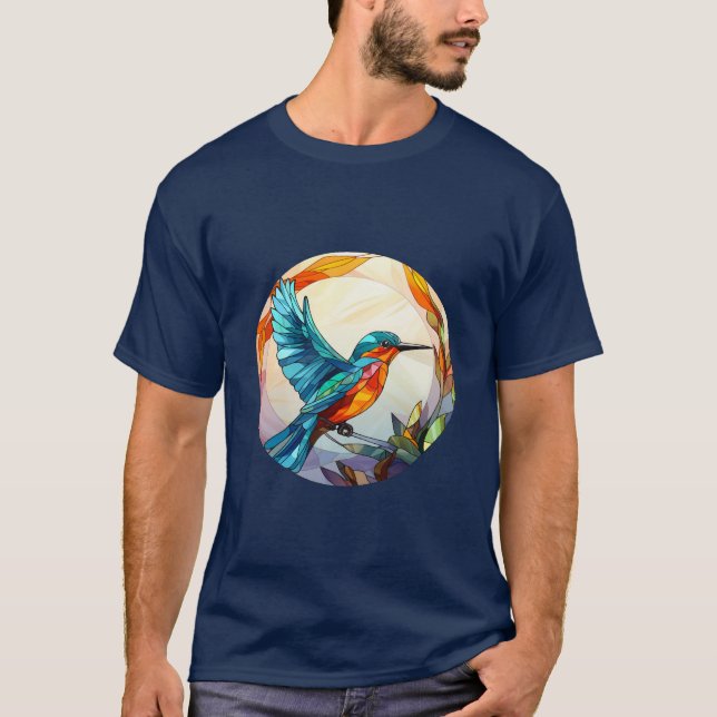 Söta fastkedjade glasögon Hummingbird T Shirt (Framsida)