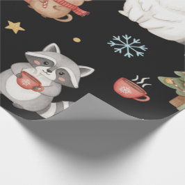 Söta Festliga Skogs Djur & Lama Jul Presentpapper