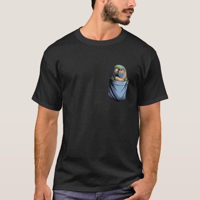 Söta ficka grönkindad conure papegoja Älskare T Shirt (Framsida)