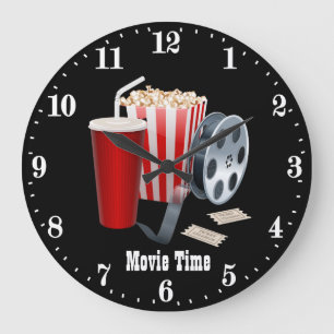 Söta filmpopcorn add namn teater stor klocka