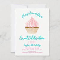 Söta firande Cupcake-inbjudningar