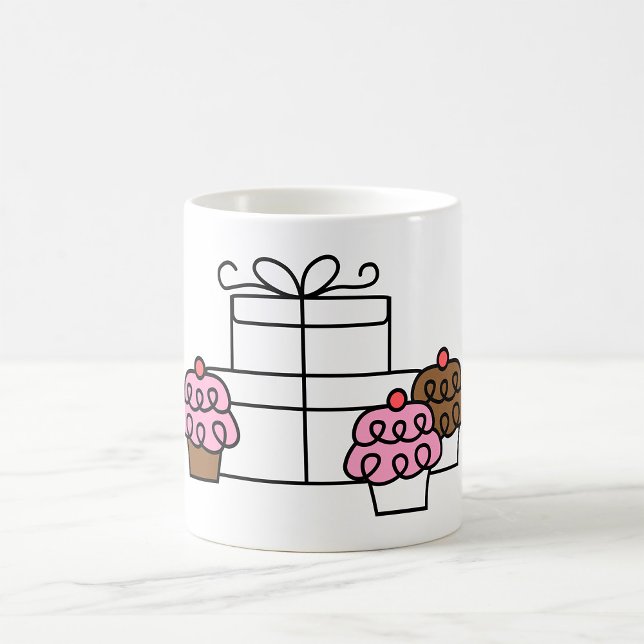 Söta Firande Cupcoa och Gift Box Kaffemugg (Skapare uppladdad)
