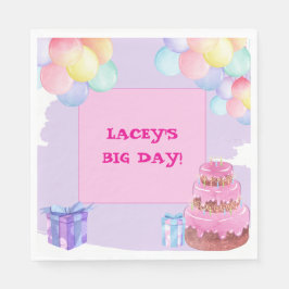 Söta Firande: Lila Birthday Pappersservett