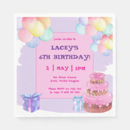 Söta Firande: Lila Birthday Pappersservett