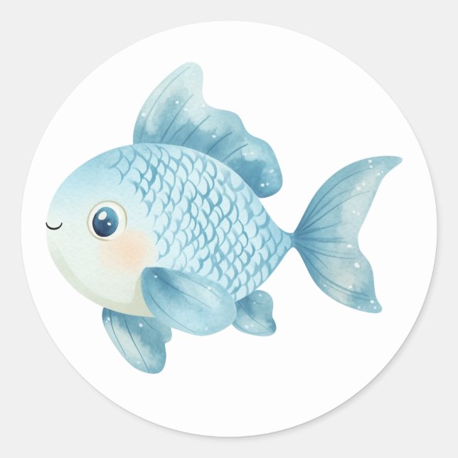 Söta fiskdekaler runt klistermärke (Framsida)