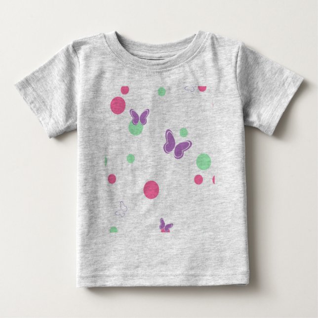 söta fjärilar och prickar t shirt (Framsida)