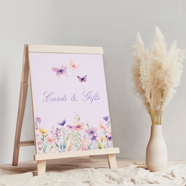 Söta fjärilkort och presentbord för baby shower poster (Skapare uppladdad)