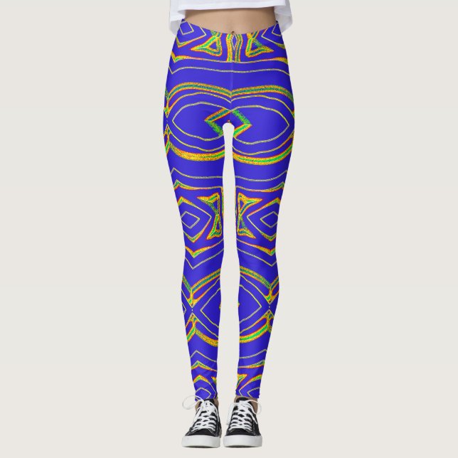 Söta flerfärgade trendiga "Ratti_Creative_Arts"  L Leggings (Framsida)