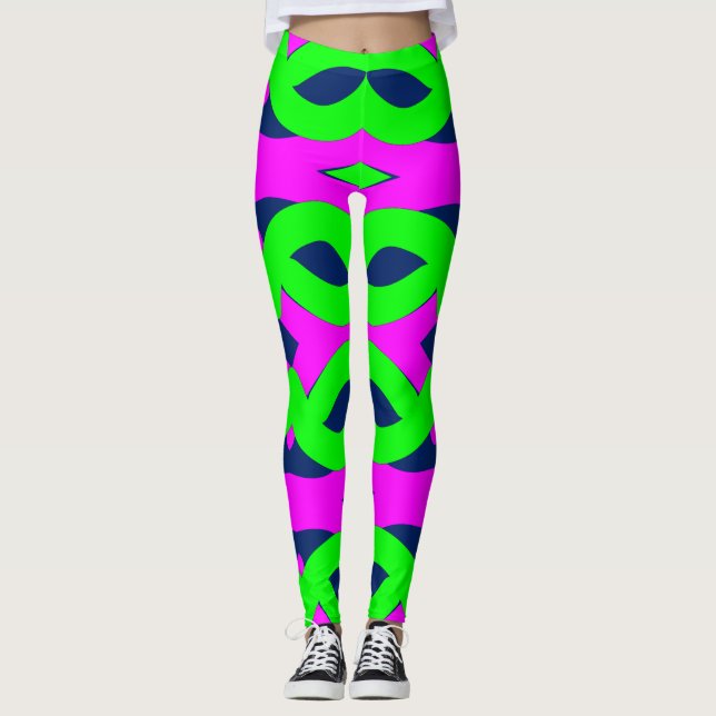 Söta flerfärgade trendiga "Ratti_Creative_Arts" Le Leggings (Framsida)