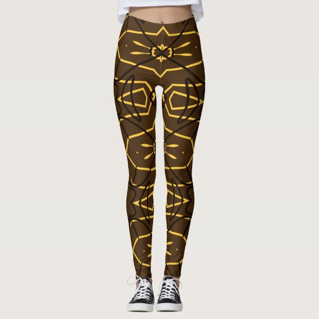 Söta flerfärgade trendiga "Ratti_Creative_Arts" Le Leggings (Framsida)