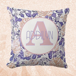 Söta flicka-Anpassningsbarnas blommigt Kudde