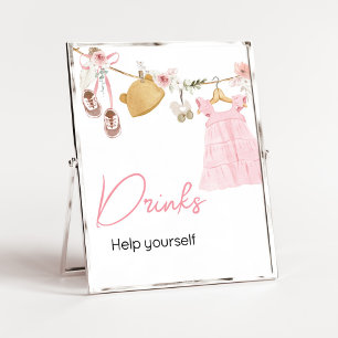 Söta Flicka Boho Clothes Baby Shower Drinks Poster