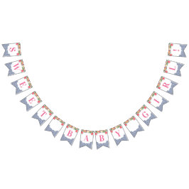 Söta Flicka Citrus Spain Tiles Baby Shower Vimplar