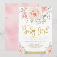 Söta Flicka Rosa Guld Blommigt Babykläder
