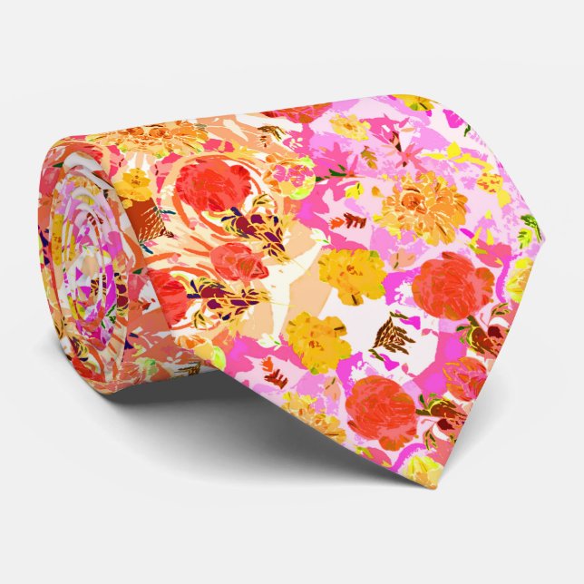 Söta flickiga blommönster slips (Rullad)