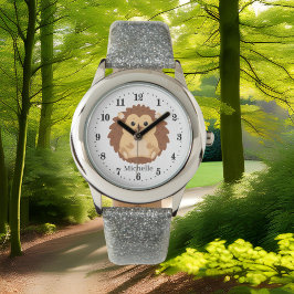 Söta flickor hedgehog älskare add namn armbandsur