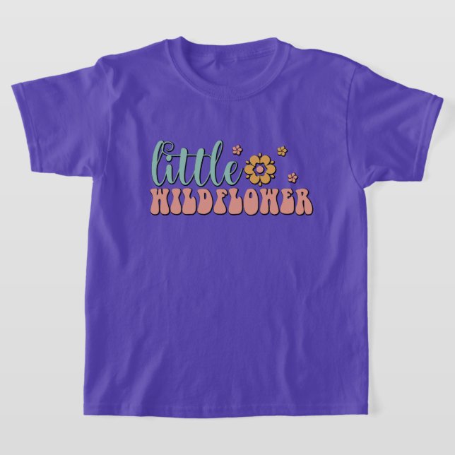 Söta flickor, liten vildblomma ord art t shirt (Laydown)