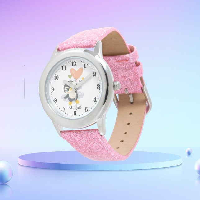 Söta flickor Pingguin älskare lägg till namn Armbandsur (Skapare uppladdad)