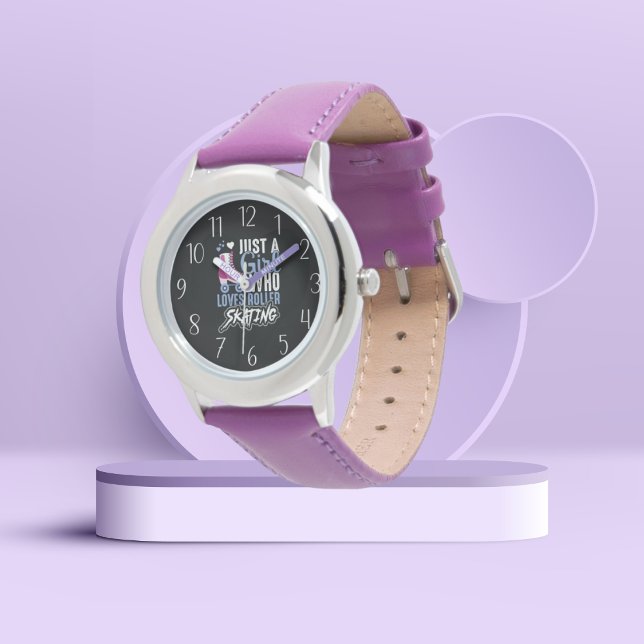 Söta flickor rullskridskor på älskare ord art armbandsur (Skapare uppladdad)