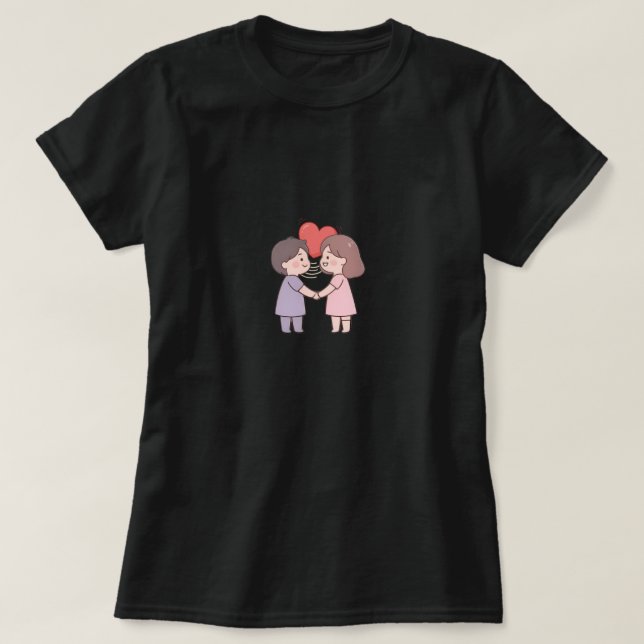 söta flickor t shirt (Design framsida)