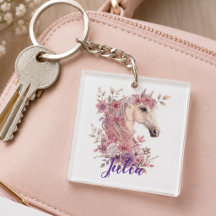Söta flickors ponny Pastell Färg Blommig Personlig