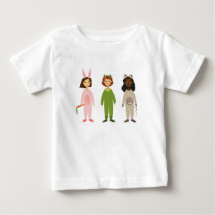 Söta flickors pyjamas vän-tema tee