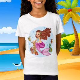 Söta flickors sjöjungfru t shirt