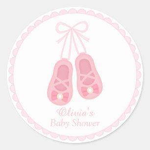 Söta flickskor Ballerina Baby Shower Etiketter