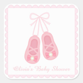 Söta flickskor Ballerina Baby Shower Etiketter